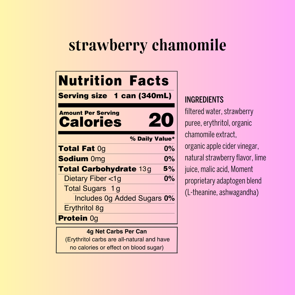 strawberry chamomile adaptogen drink (12 pack)